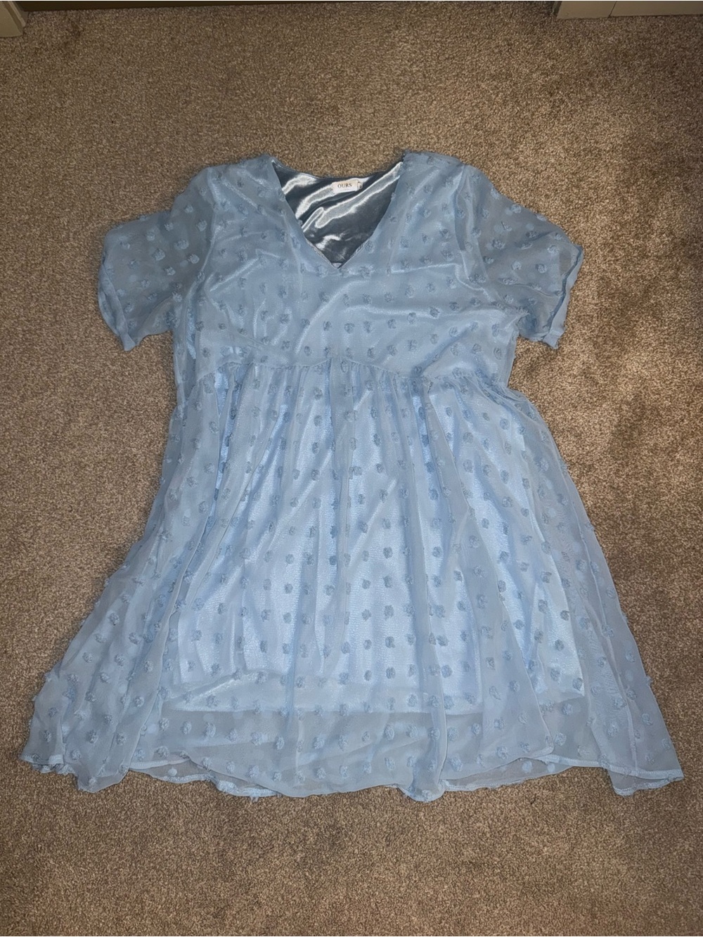 Light Blue Swiss Dot Women’s Dress